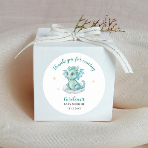 Dank je wel Dragon Baby Shower Ronde Sticker