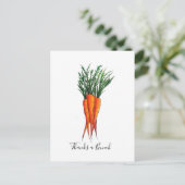 Dank je wel een Bosje Wortels Oranje Groente Briefkaart (Staand voorkant)
