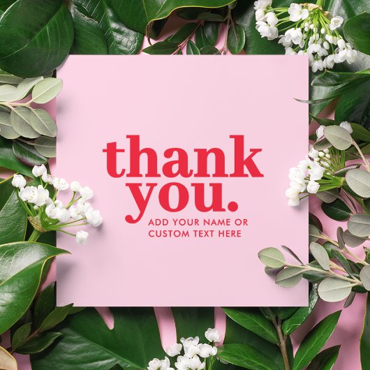 Dank je wel Enclosure Card | Modern Rood & Roze Informatiekaartje