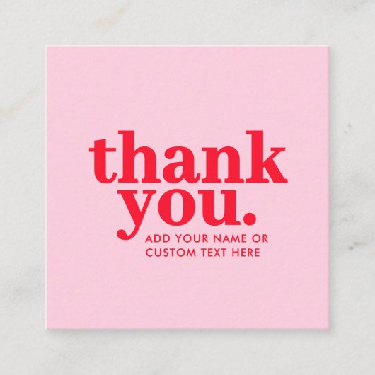 Dank je wel Enclosure Card | Modern Rood & Roze Informatiekaartje (Voorkant)