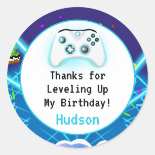Dank Je Wel Epic Gamer Verjaardag Critical Hit! Ronde Sticker