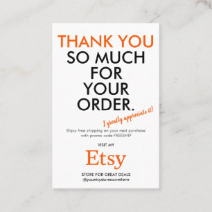 Dank je wel Etsy Visitekaartje