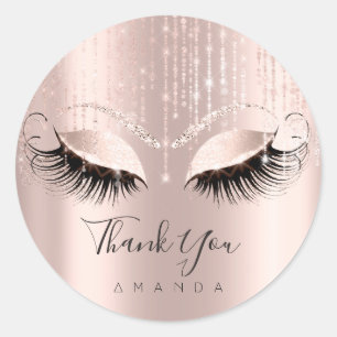 Dank je wel Eyelash Roos Bridal Sweet 16th Ronde Sticker