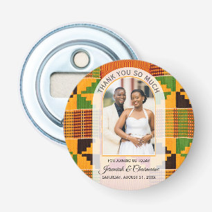 DANK JE WEL GAST GUNSTEN Afrika Ghana Kente TROUW Button Flesopener