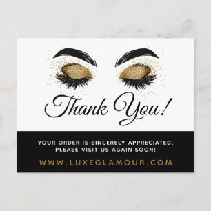 Dank Je Wel Glamoureuze Gouden Wimpers Make-up Cou Briefkaart