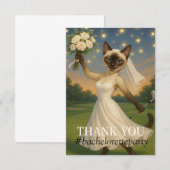 Dank je wel Golf Bachelorette-feest voor kattenlie Bedankkaart (Voorkant / Achterkant)