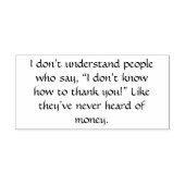 dank je wel grappige tekst 	rubberstempel (Afrduk)