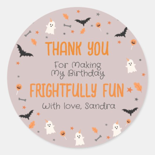 Dank je wel Halloween Birthday Ronde Sticker (Voorkant)