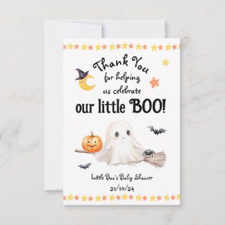 Dank je wel Halloween Little Boo Baby shower Bedankkaart