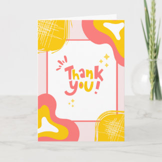 Dank je wel | Helder Modern Fun Kleurrijk Abstract Kaart