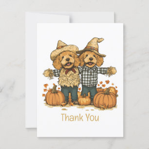 Dank je wel herfst oogst Goldendoodle honden Briefkaart