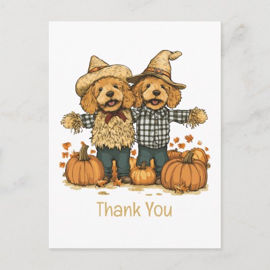 Dank je wel herfst oogst Goldendoodle honden Briefkaart (Voorkant)