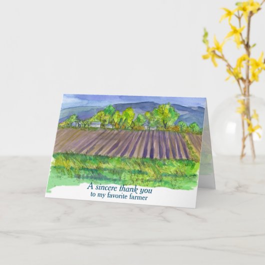 Dank je wel, het landschap van Farmer Fields Mount Kaart (Gele Bloem)