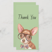 Dank je wel Hipster Chihuahua Bedankkaart (Voorkant / Achterkant)