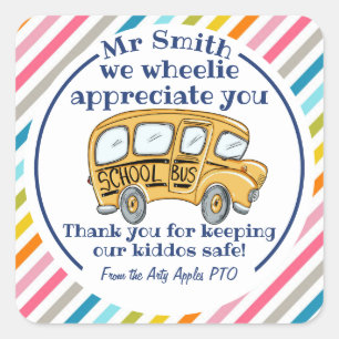 Dank je wel, je bent een geweldige buschauffeur vierkante sticker