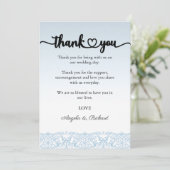 Dank je wel kaart, script dank je kaart, kant bedankkaart (Staand voorkant)