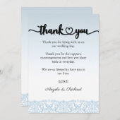 Dank je wel kaart, script dank je kaart, kant bedankkaart (Voorkant / Achterkant)