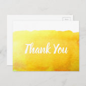 Dank je wel kanariegeel aquarel kunst citaat briefkaart (Voorkant / Achterkant)