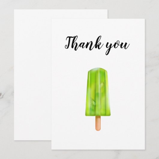 Dank je wel, kiwi popsicles wenskaart. bedankkaart (Voorkant / Achterkant)