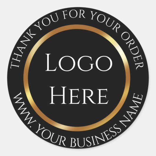 Dank je wel Logo hier Ronde Sticker (Voorkant)