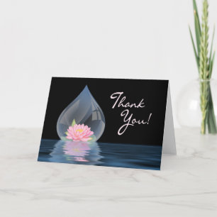 DANK JE WEL - LOTUS FLOWER IN WATERDROP BEDANKKAART