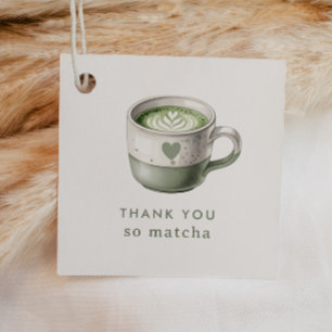 Dank je wel Matcha Sage groene baby shower Bedankjes Labels