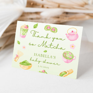 Dank je wel Matcha Thee Baby Meisje Shower Bedankkaart