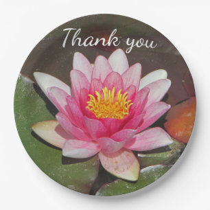 Dank je wel Meal Pink Water Lily Papieren Bordje