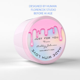 Dank je wel met liefdesholograaf blauw roze ronde sticker