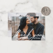 dank je wel , moderne handschrift chic bruiloft 2 notitiekaartje (Voorkant / Achterkant in situ)