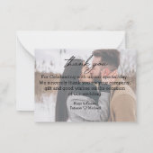 dank je wel , moderne handschrift chic bruiloft 2 notitiekaartje (Achterkant)