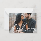 dank je wel , moderne handschrift chic bruiloft 2 notitiekaartje (Voorkant)