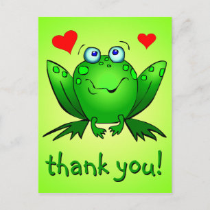 Dank Je Wel Mooie Groene Kikker Hartjes Briefkaart