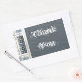 Dank je wel naaiverslaafde rechthoekige sticker (Envelop)