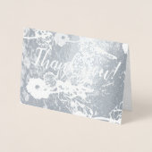 "Dank je wel" op Zilveren Bruiloft met bloemmotief Folie Kaarten (Voorkant)