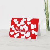 'dank je wel' Opvallend Rood Gevouwen Wenskaart Kaart (Voorkant)