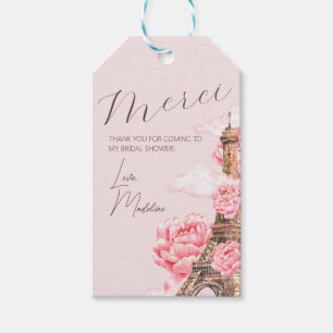 Dank je wel Paris Bruidsuitnodiging Cadeaulabel