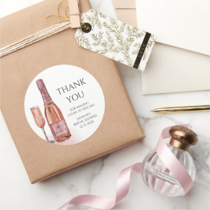 Dank je wel Petals & Prosecco Bruidsdiner Ronde Sticker