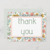 Dank je wel Pretty Garden Poppies Floral Baby Show Briefkaart (Voorkant / Achterkant)