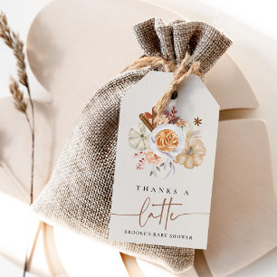 "Dank je wel" Pumpkin Spice Baby Shower Favor Cadeaulabel
