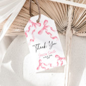 Dank je wel Roze Lint Cadeaukaart Cadeaulabel