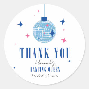 Dank je wel Santorini Musical disco bruidsdouche Ronde Sticker