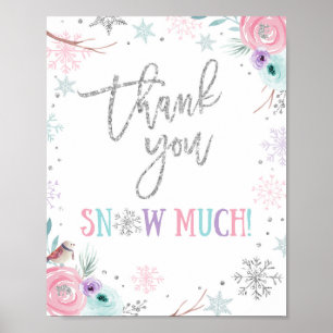 Dank je wel Snow Much Winter Onederland Birthday Poster