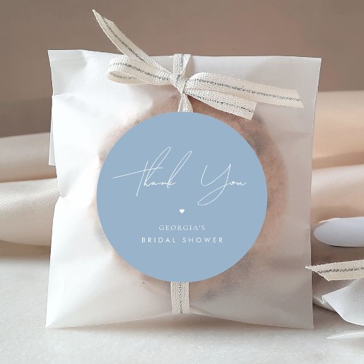 Dank Je Wel Stijlvol Something Blue Bruidsfeest Ronde Sticker