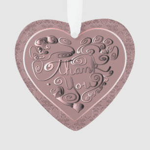 "Dank je wel" Stofrozen Roze Acryl Ornament