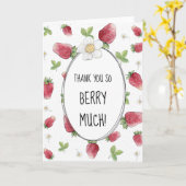 Dank je wel Strawberry Kaart (Gele Bloem)