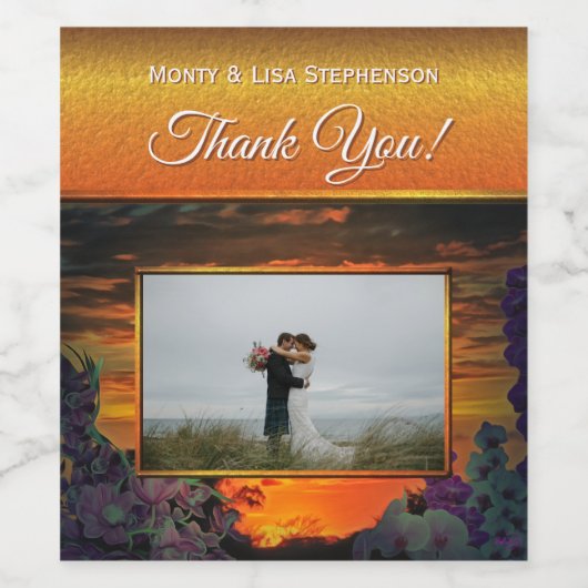 Dank je wel Sunset 2584 Wijn Etiket (Enkel label)