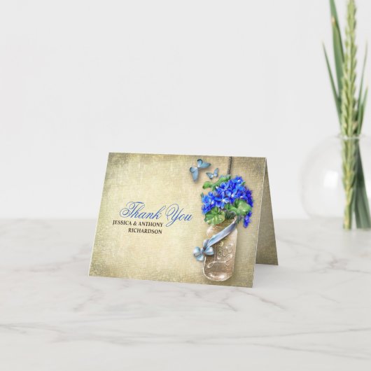 dank je wel trouw mason pot jute ontwerp kaarten (Voorkant)