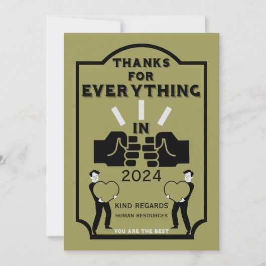 Dank je wel van Human Resources Bedankkaart (Voorkant)