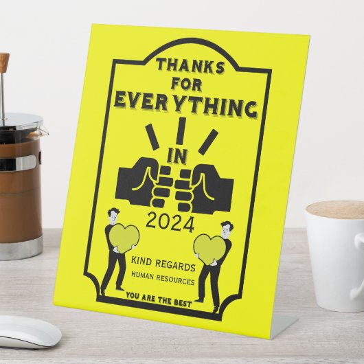 Dank je wel van Human Resources Reclamebord Met Voetstuk (Insitu)